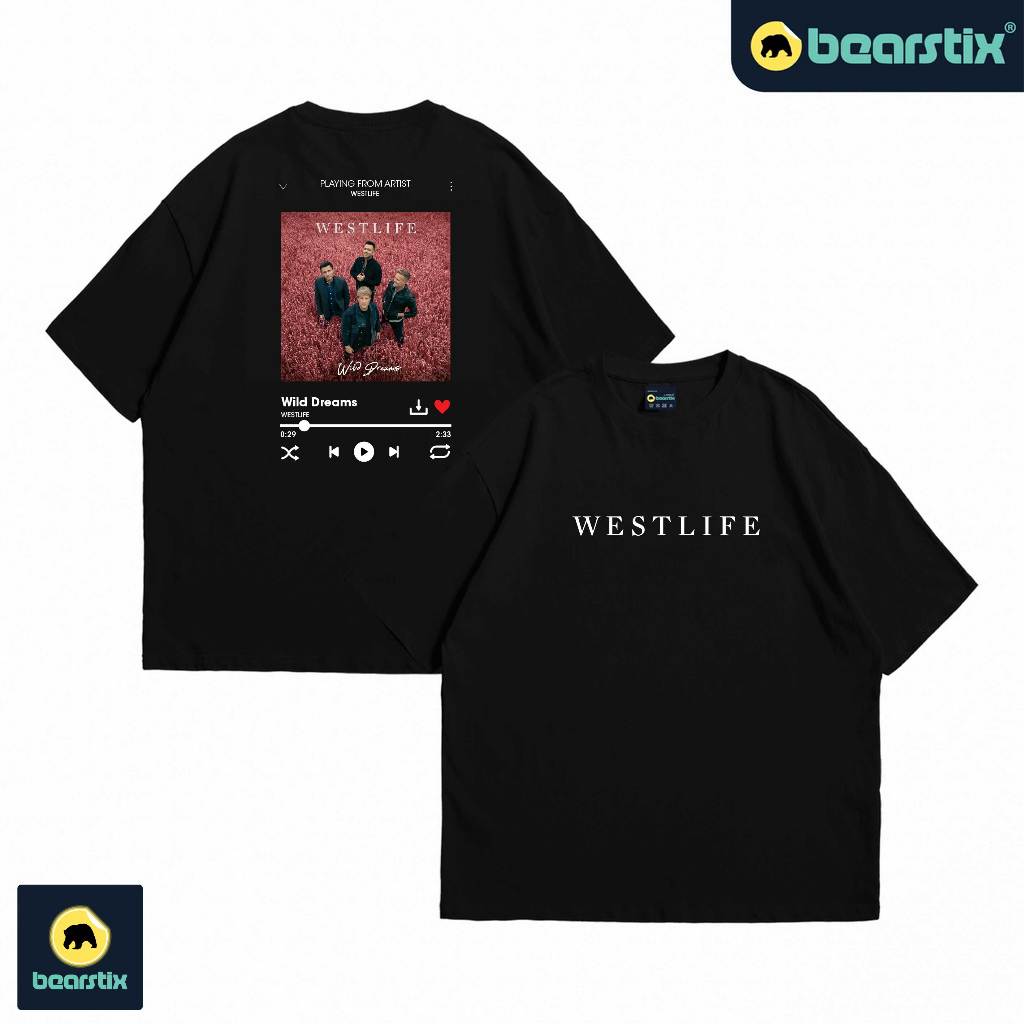 T-Shirt Westlife - Kaos Wild Dreams Westlife Tour - Baju Konser Oversized - Tshirt Spotify Tee