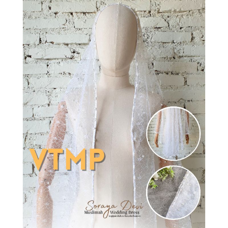 Veil Pengantin/Slayer Kerudung pengantin Payet | Veil Warna Putih | READYSTOCK