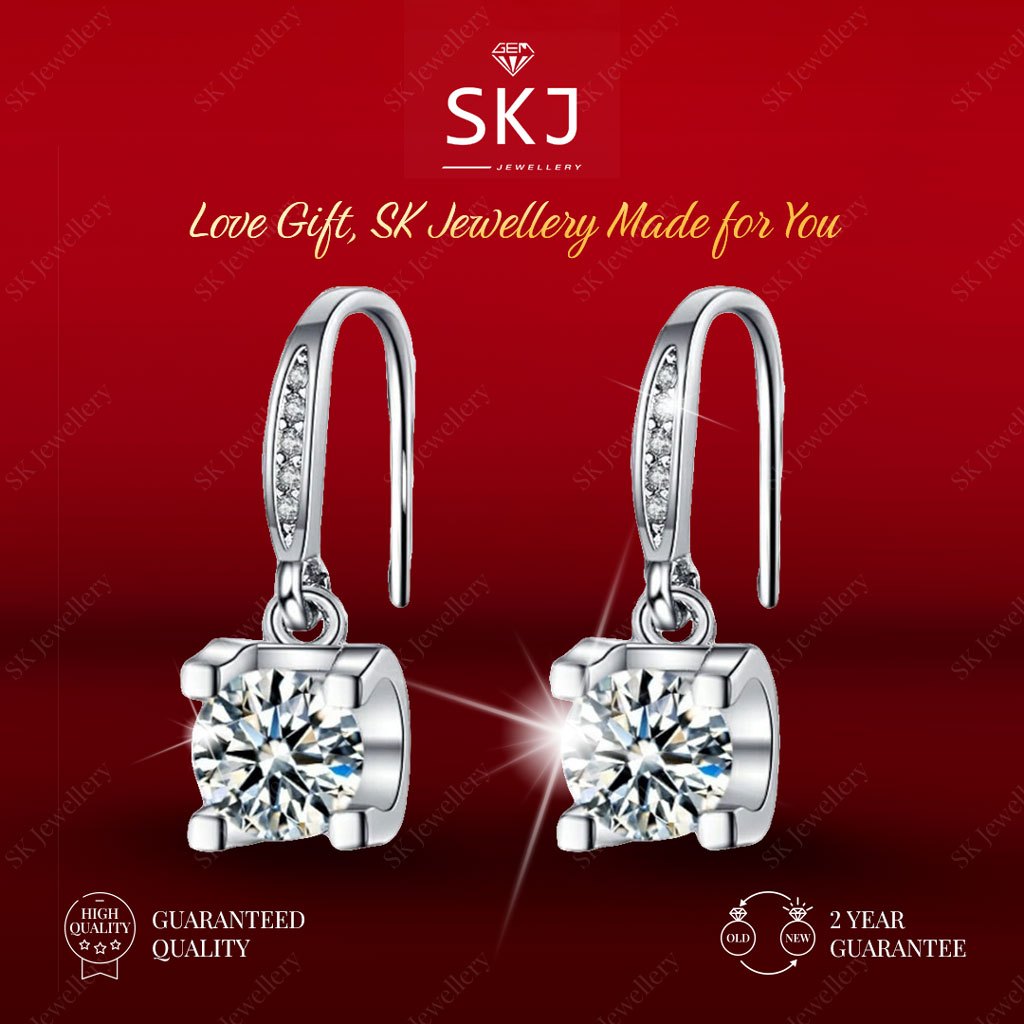 SK Jewellery - Garansi 2 Tahun  -  Anting wanita elegan cantik jewellery  Perhiasan Kawin 1 Carat   