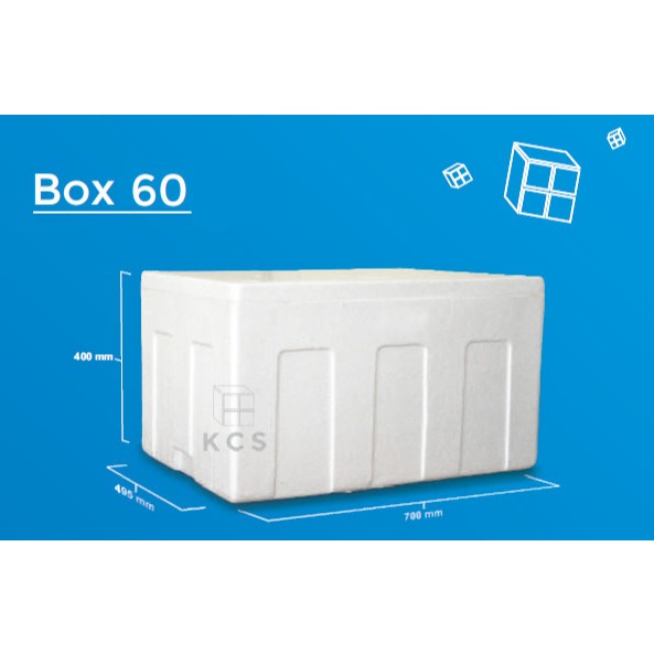 Box Styrofoam 60kg Ukuran 70x40 cm | Kotak Gabus Makanan Beku / Es / Ikan frozen food Foam Box