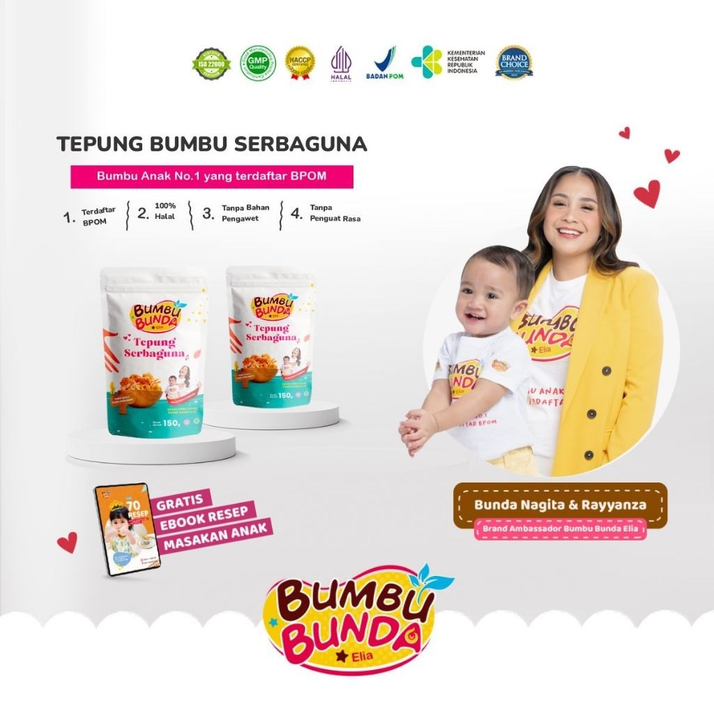 

Bumbu Bunda Elia BPOM Tepung Crispy Non MSG Non Pengawet / Tepung Bumbu Serbaguna Non MSG MPASI