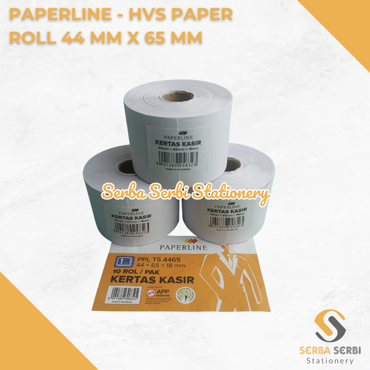 

GROSIR (1 BIJI) PAPERLINE - HVS PAPER ROLL / TELSTRUK / KERTAS STRUK KASIR 44 MM X 65 MM / 44X65 MM
