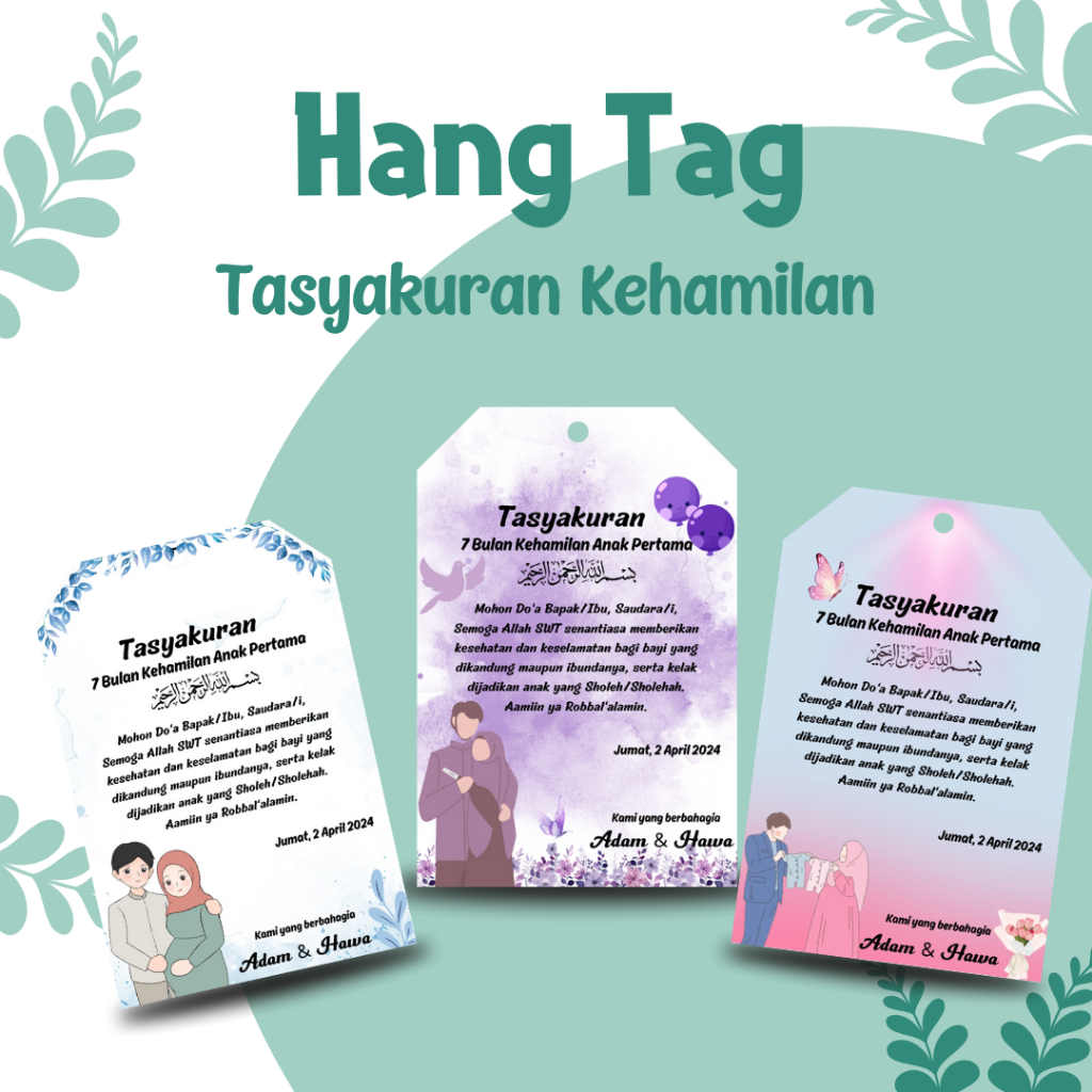 Per 20pcs/Hang Tag Tasyakuran kehamilan/souvernir tasyakuran/7 bulan/tingkepan