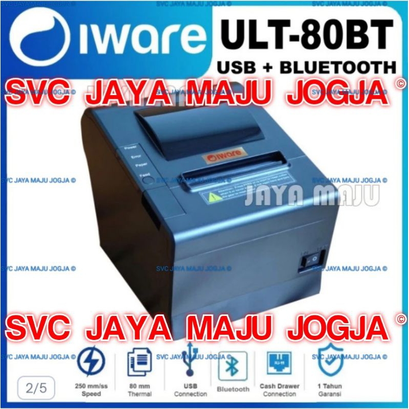 IWARE  ULT 80 BT - USB BLUETOOTH - SPEED  250 MM/S  ||  PRINTER KASIR THERMAL - LINE PRINTING - AUTO