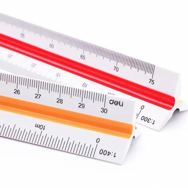 

PENGGARIS MISTAR SEGITIGA SKALA METRIK 3 CM DELI 893 ARSITEK INSINYUR TRIANGLE SCALE PLASTIK ART U1R9