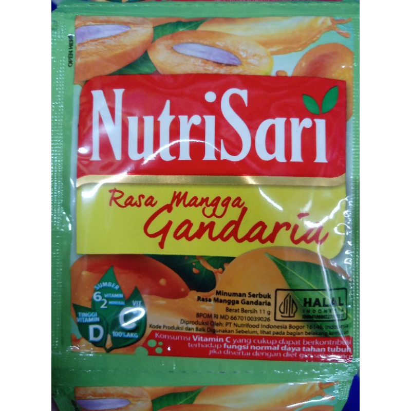 

nutrisari rasa mangga Gandaria per renceng isi 10 sachet