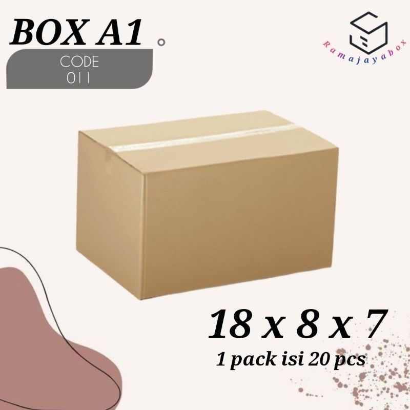 

(CODE 011) Kardus Karton Box Polos Uk 18 x 8 x 7 | 1 pack (20pcs)
