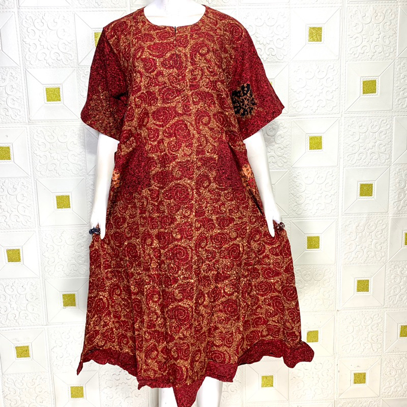 1. DASTER MODEL HANA BATIK MARINA | DASTER BATIK RESLETING DEPAN | DASTER BATIK PEKALONGAN | DASTER 