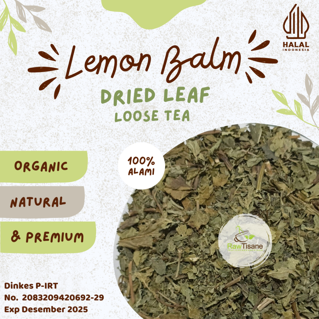 

RAW TISANE Dried Lemon Balm Leaf / Balm Mint Tea Isi 100 Gram