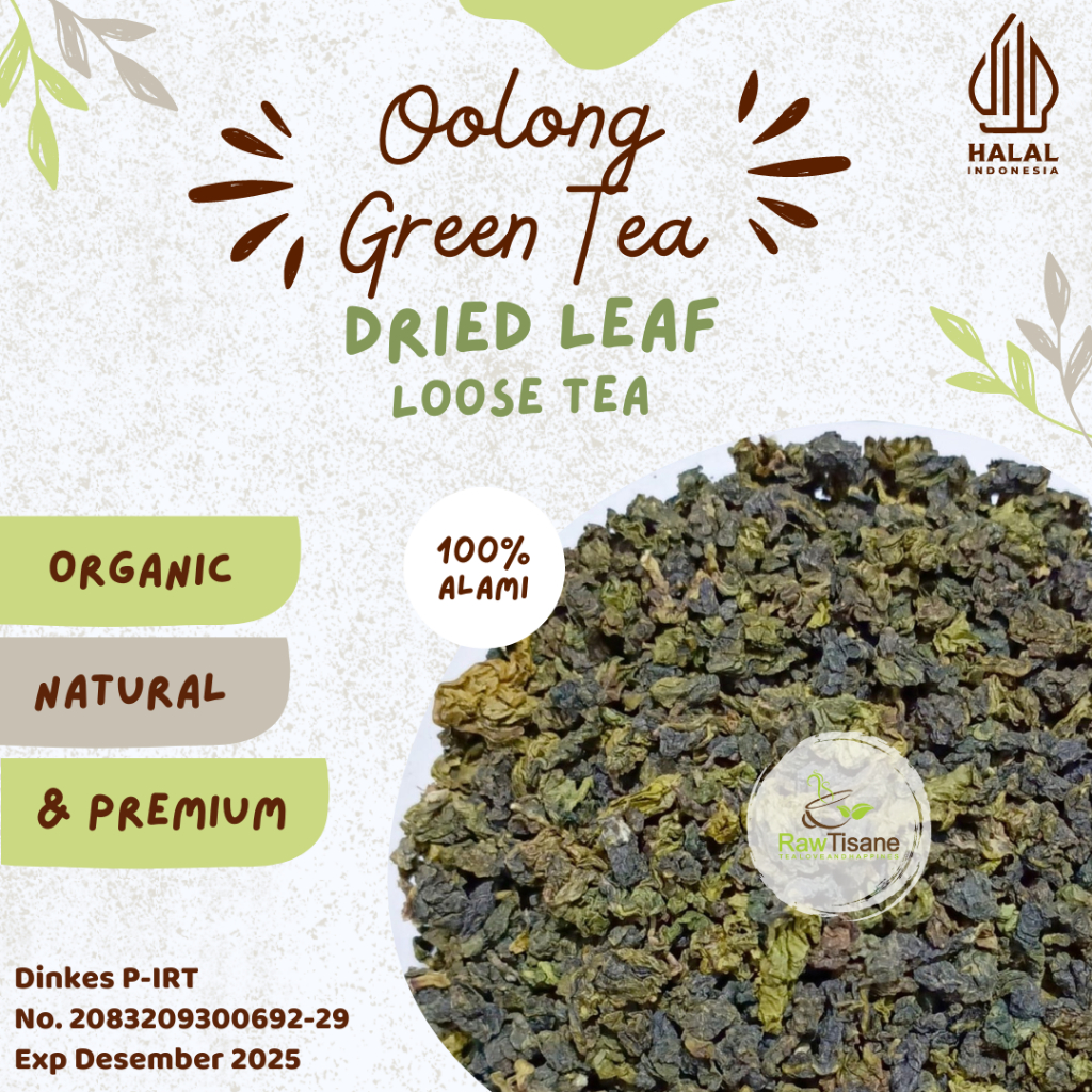 

RAW TISANE Oolong Green Tea / Special Oolong Green Tea / Teh Hijau Oolong Isi 100 Gram