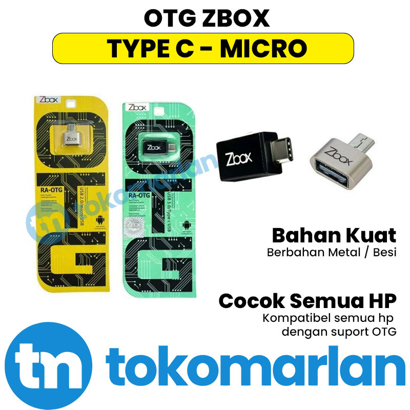 OTG Zbox Micro USB / Type C Besi Metal Aluminium Non / Tanpa Kabel Untuk Sambungan Hp ke Printer Key