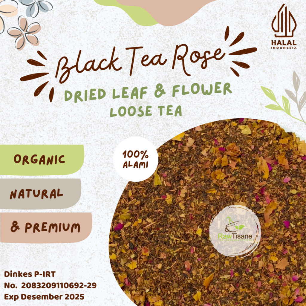 

RAW TISANE Black Tea Rose / Teh Bunga Mawar & Teh Hitam Isi 100 Gram