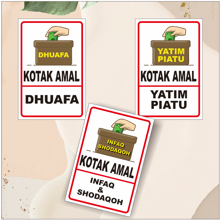 stiker kotak amal waterproof