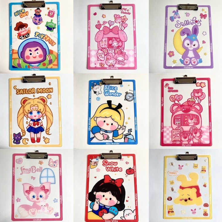 

Papan klip Ujian Karakter Sanrio Disney Pooh Lotso Buzz Sailormoon Alice Lucu Unik Hadiah Gift ART Z4C3