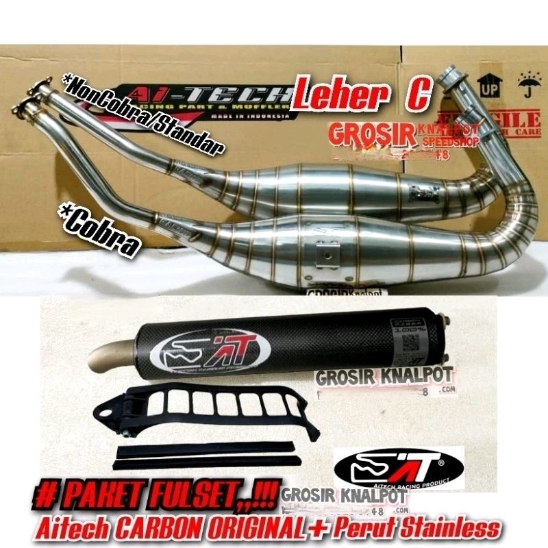 TERMURAH Knalpot Aitech ORIGINAL Carbon karbon Kevlar Asli Fulset Stainles Ninja RR R SS model Type 