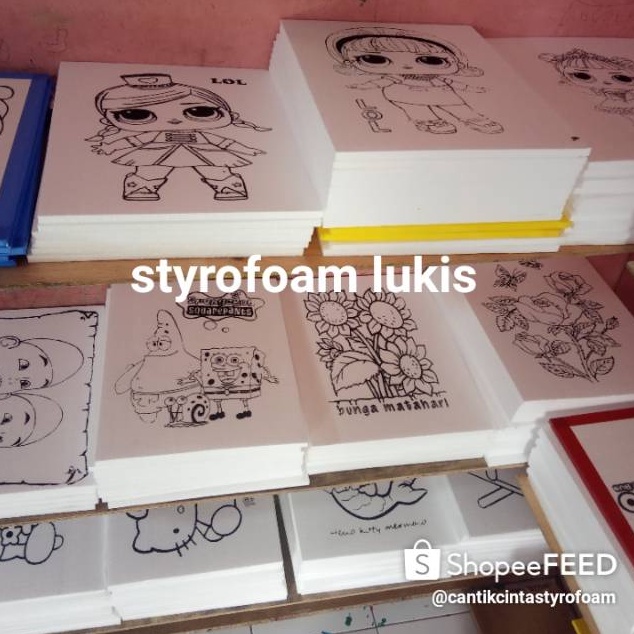 

Paket 2 pcs Styrofoam lukis Polosantanpa list ART T3D3