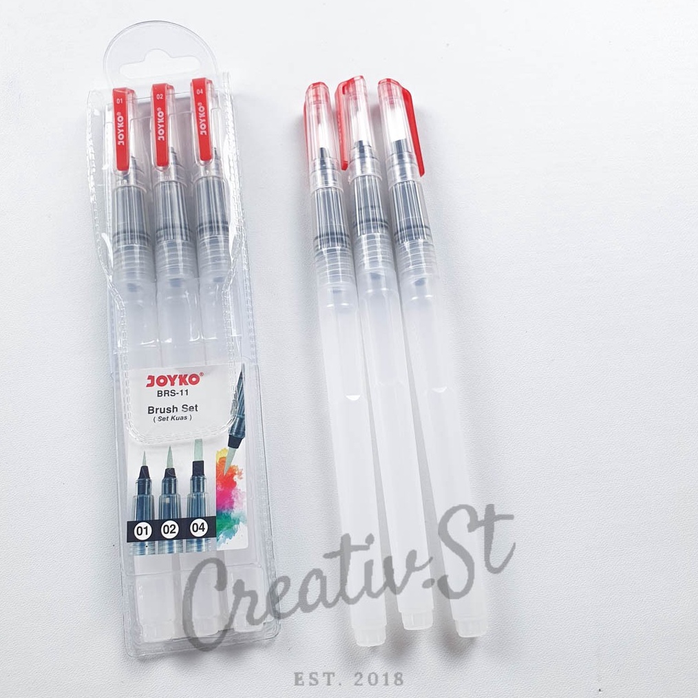 

Joyko Water Brush Kuas Watercolor BRS11 SET 3 pcs WaterBrush ART I8M6