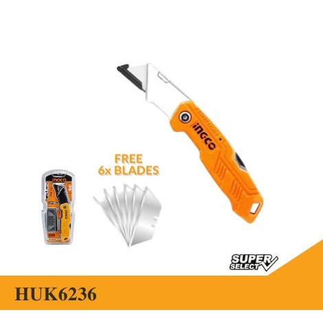 

Ingco HUK6236 Pisau Lipat Gagang Aluminium Folding Knife Utility Cuter ART K9O5