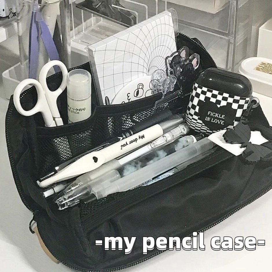 

kotak pensil tahan air ceruk sederhana dan tas penyimpanan interlayer mesh tahan kotoran berkapasitas besar ART L7A5