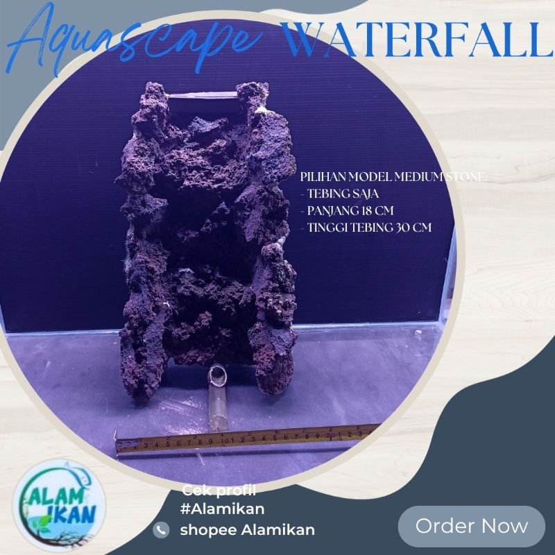 BATU AIR TERJUN STANDAR Large TANK Rekomendasi tinggi 35cm-50cm. Hiasan tebing Air Terjun aquascape 