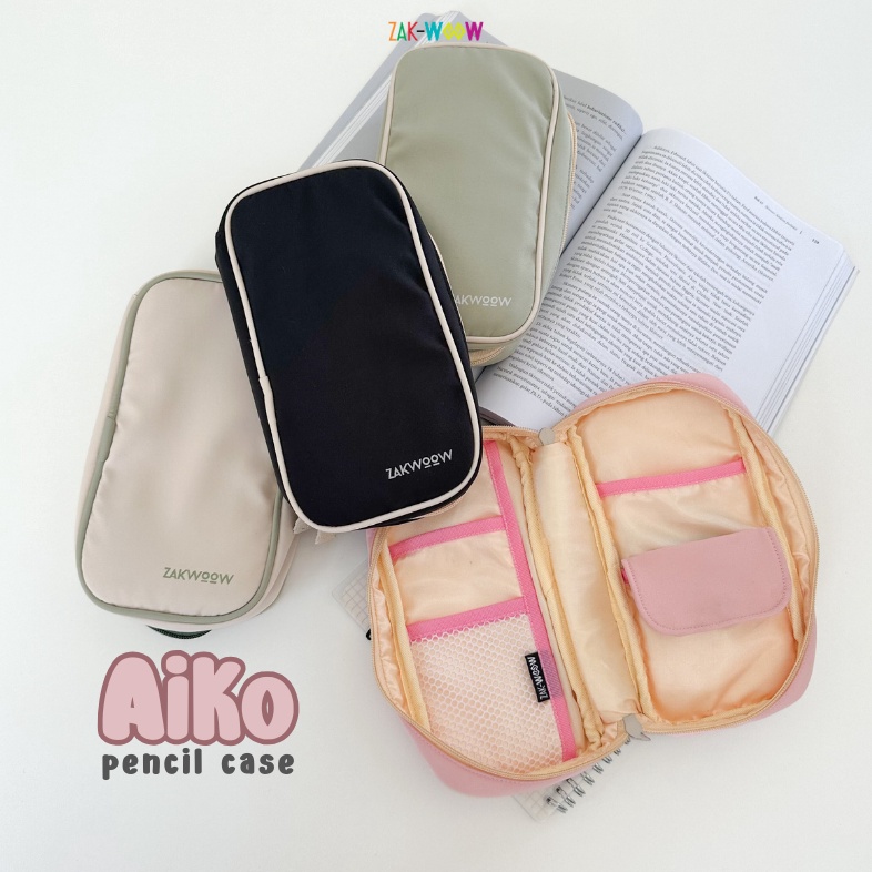 

Zakwoowstyle Aiko Pencil Case FREE PIN Kotak Pensil Gemes Banyak Kantong Kotak Pensil Lucu Warna Pastel ART S6C5