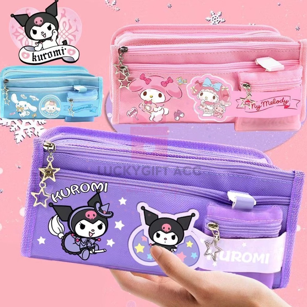 

TEMPAT PENSIL ALA JEPANG MOTIF SANRIO PENSIL CASE 5 IN 1 JAPAN KOTAK PENSIL cinnamoroll kuromi melody ART K1L6