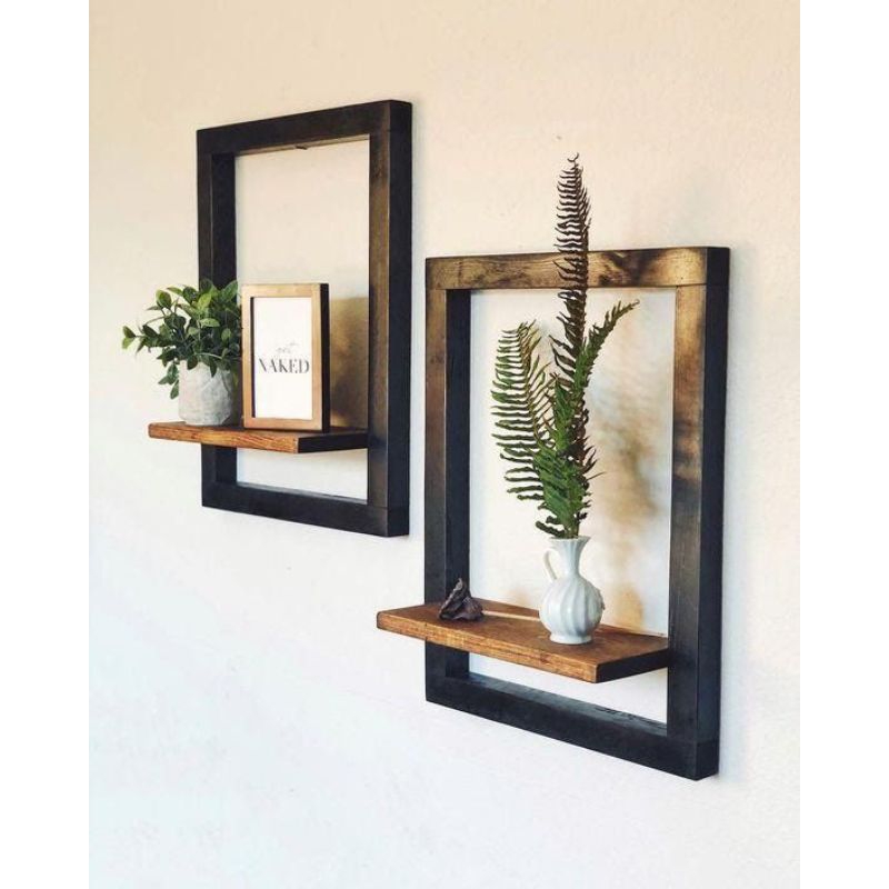 Rak Dinding tempel Minimalis Rak Hiasan Dinding Rak Pajangan Bingkai Tanaman Rak Dinding Gantung Rak