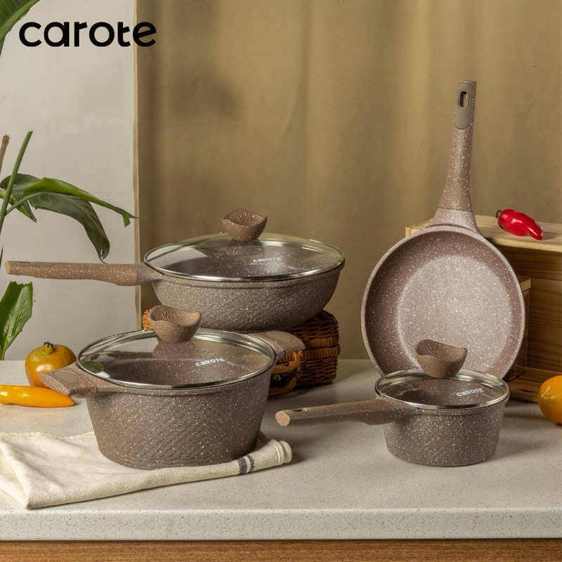 [mamisha] CAROTE Brown Set 7pcs / Panci Masak
