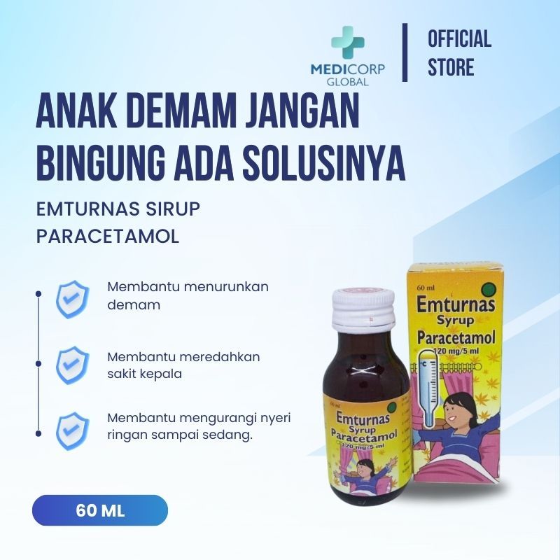 [MEDICORP] Emturnas paracetamol sirup demam nyeri sakit kepala gigi anak 60 ml