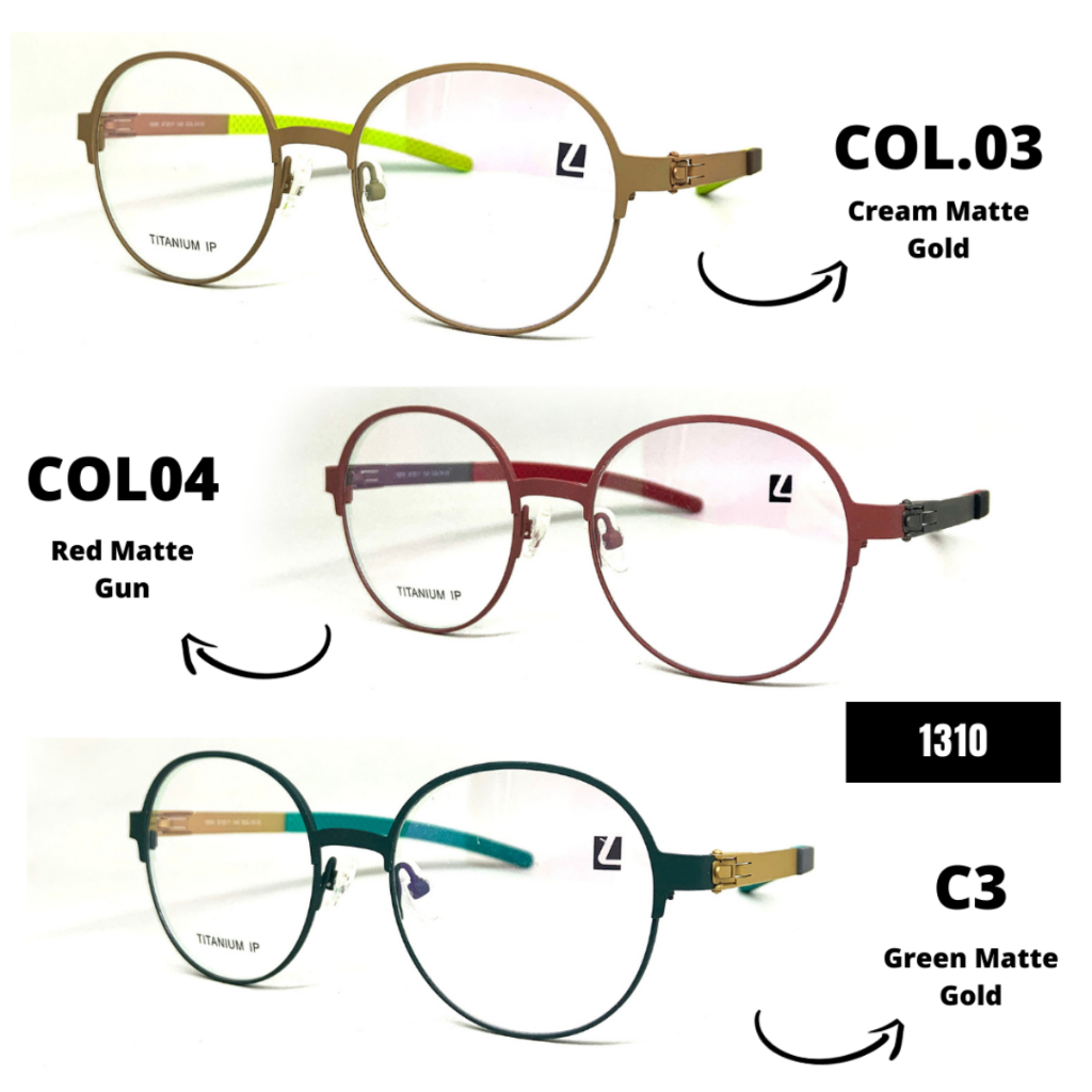 FRAME KACAMATA ORIGINAL TITANIUM LEIX SIZE 51 MODEL BULAT FULL FRAME