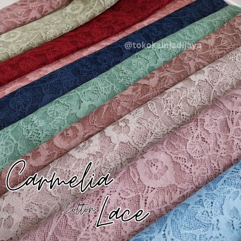 carmelia lace 2 meter / brokat prancis / brokat perancis / brokat murah / carmelia cotton lace / pol