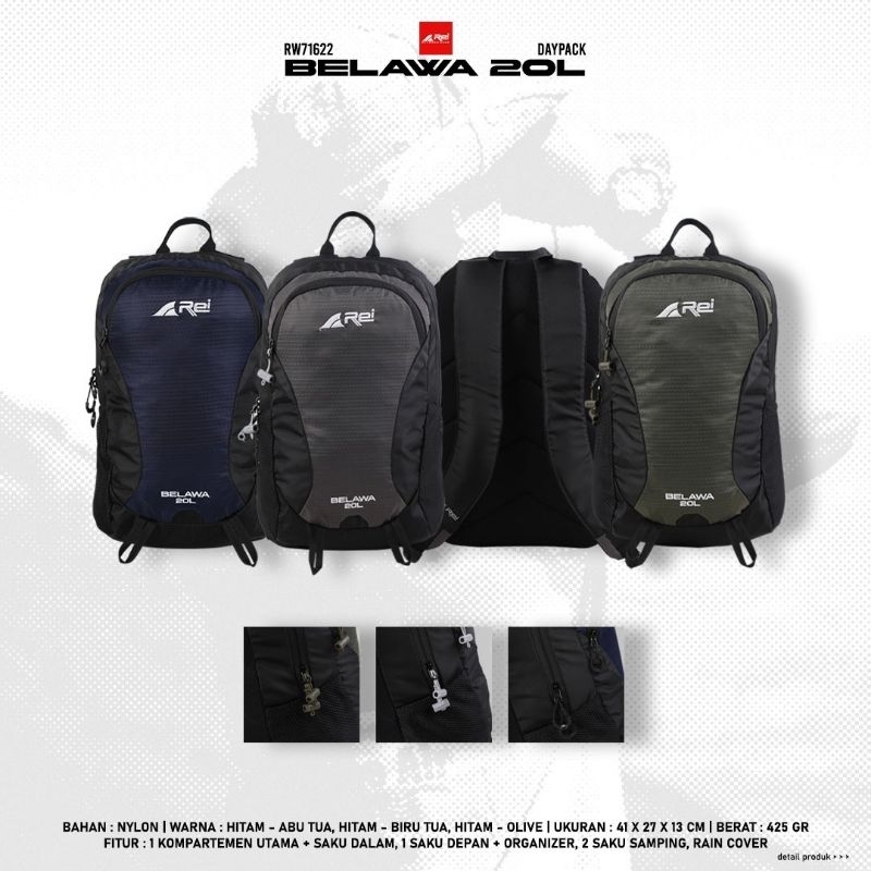 TAS RANSEL BELAWA 20L AREI OUTDOORGEAR | DAYPACK PRIA REI BELAWA 20L