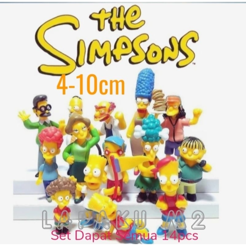 Action Figure THE SIMPSONS FAMILY Set isi 14pcs/Pajangan Topper Kue