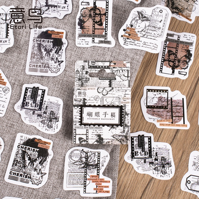 

[B627] Stiker Kotak Naskah Kupu-kupu Yiniao Stiker DIY Dekorasi Buku Panduan Benda Retro 46 Buah