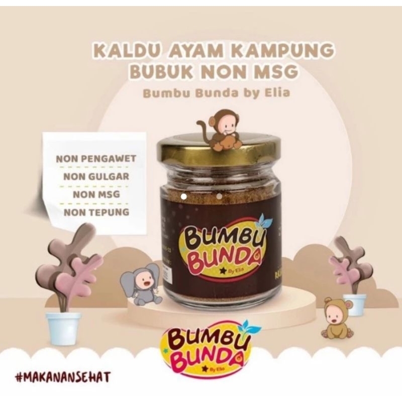 

Bumbu Bunda by Elia Bumbu Kaldu MPASI Anak bayi Non MSG kaldu ayam sapi jamur bumbu 50gr