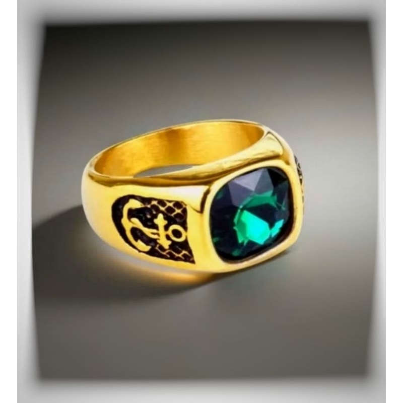 Cincin Cowok Laki Laki Titanium Motif Jangkar