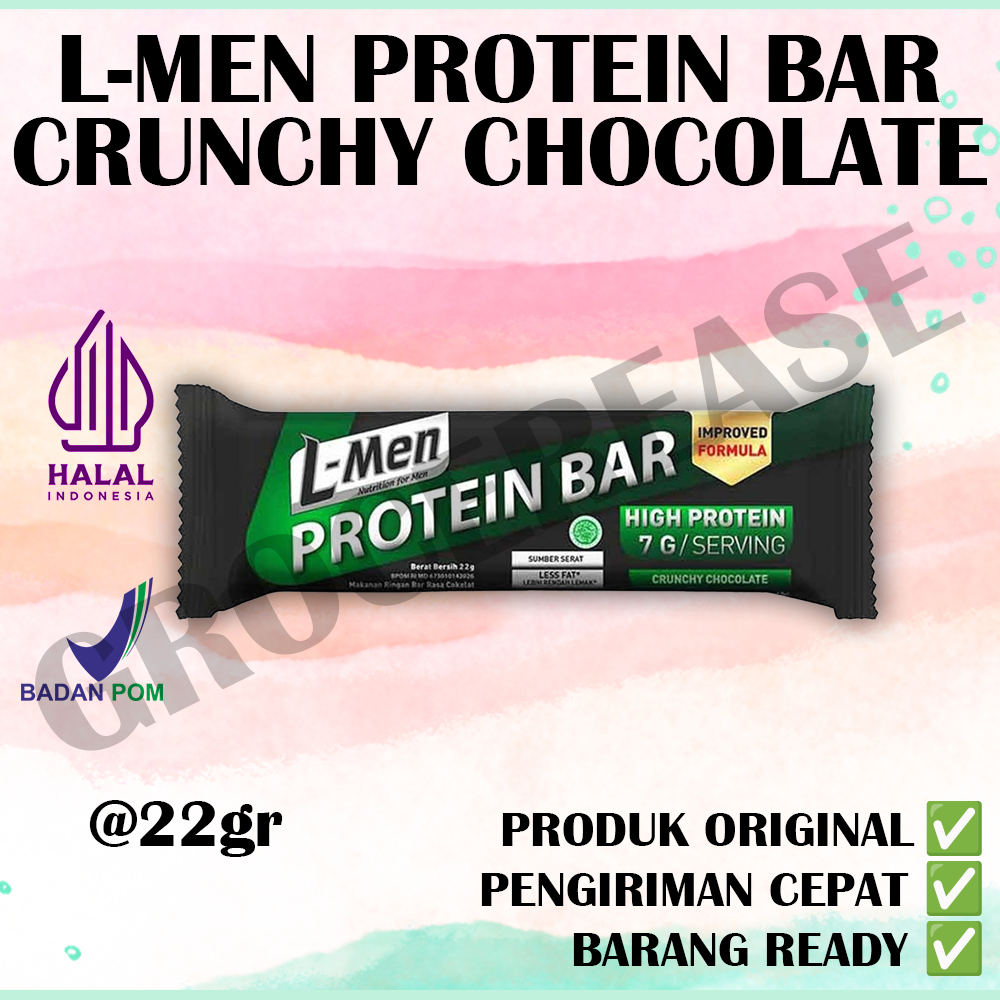 

L-Men Protein Bar Crunchy Chocolate Per Sachet - Rendah Lemak Tinggi Protein