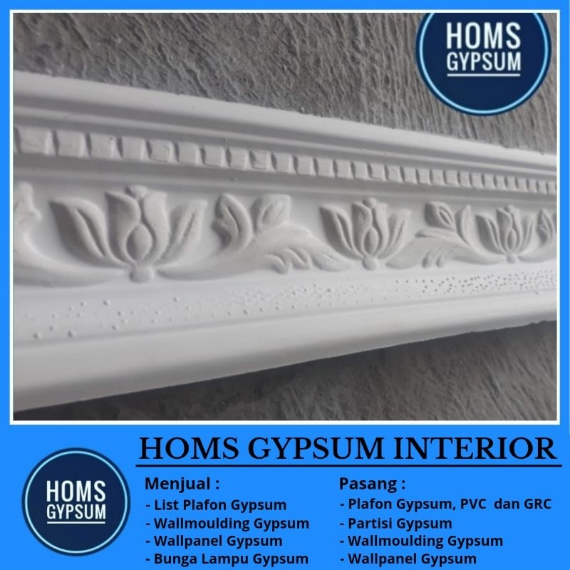 List Gypsum Motif Mawar 10cm