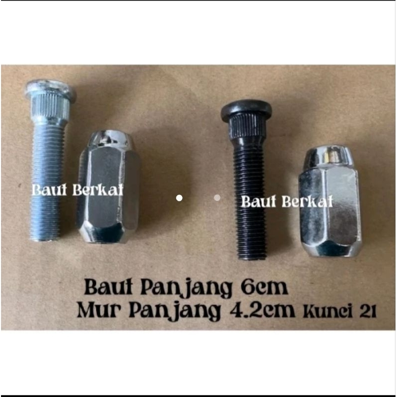 ECER baut roda panjang mur racing kijang panjang corolla harrier camry baut roda panjang 6cm