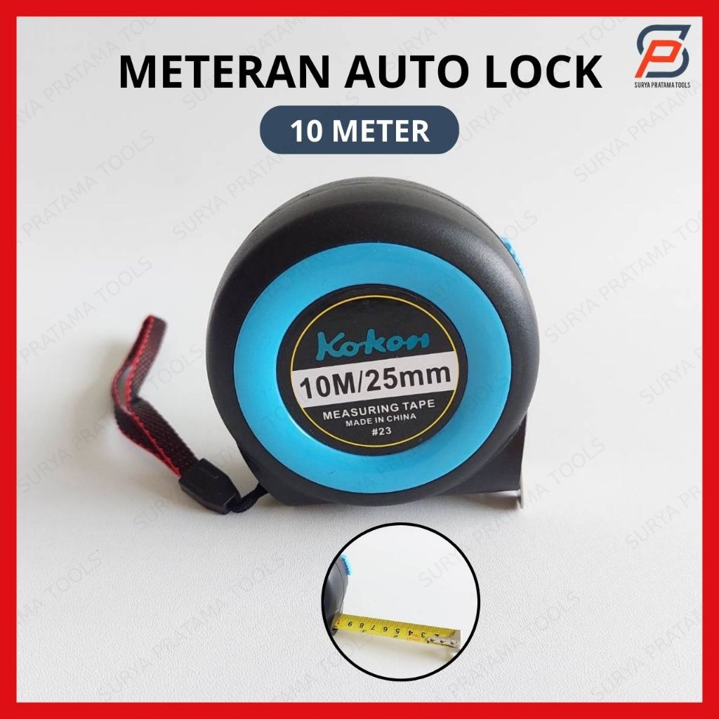 Meteran Auto Stop 10 Meter / Meteran Tukang 10m Auto Lock 10 Meter