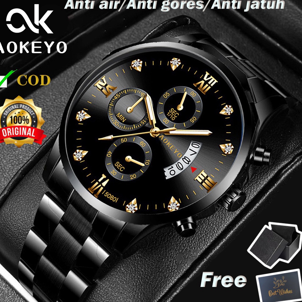 ART J48T Aokeyo Jam Tangan Pria Anti Air Original Luxury Stainless SteelFree BOXKartu