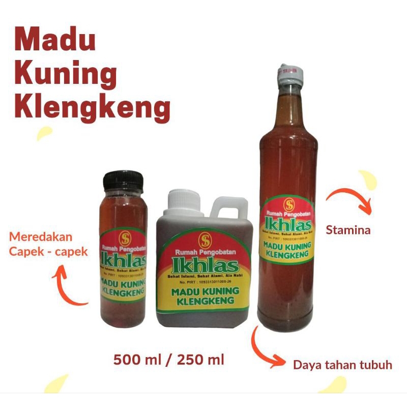 

100% Madu Kuning Klengkeng Probiotik