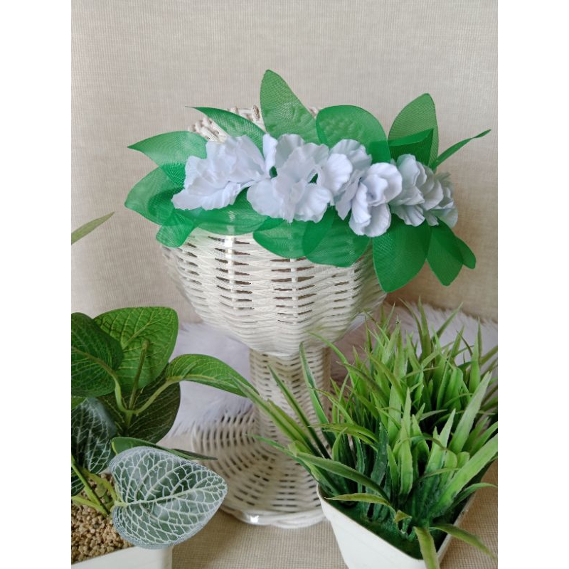 bando bayi daun bunga kain