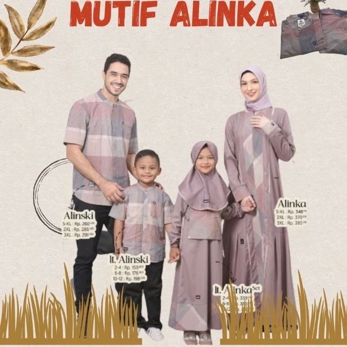 Sarimbit Mutif 2023 / Mutif Alinka / Sarimbit Keluarga / Gamis Dewasa / Koko Dewasa