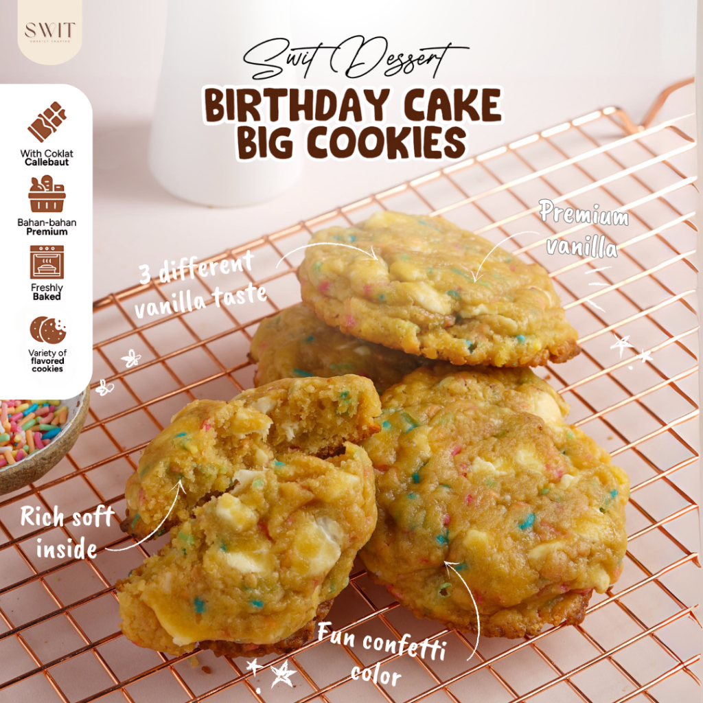 

Soft Baked Birthday Cake Cookies Kue Best Seller Cemilan Manis Enak Viral Homemade by Swit Dessert