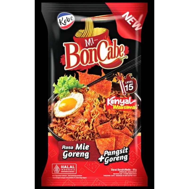 

Mie boncabe level 15 + pangsit goreng 95gr