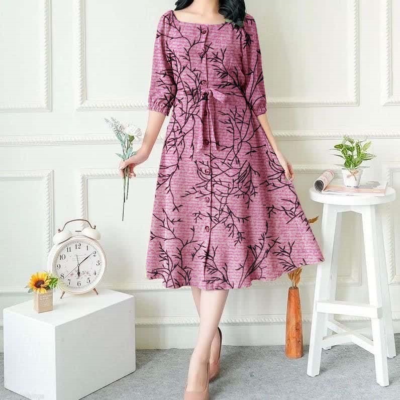 U Neck Dress Korean Party Dress Square Neck