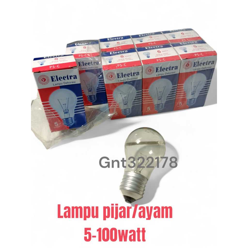 Lampu Penghangat Ayam Bohlam/Pijar Electra 5 -100 Watt Electra