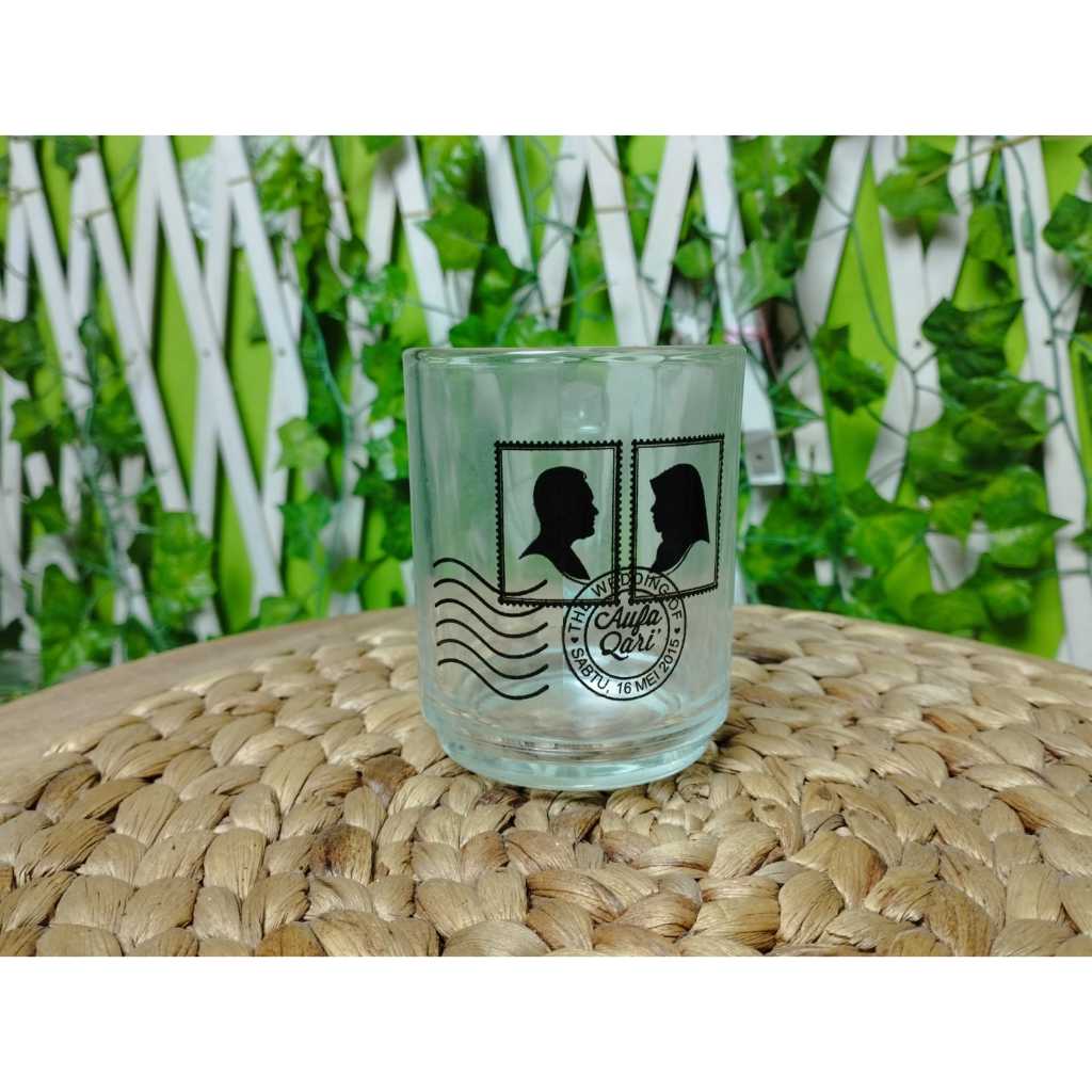 SOUVENIR GELAS GAGANG SABLON