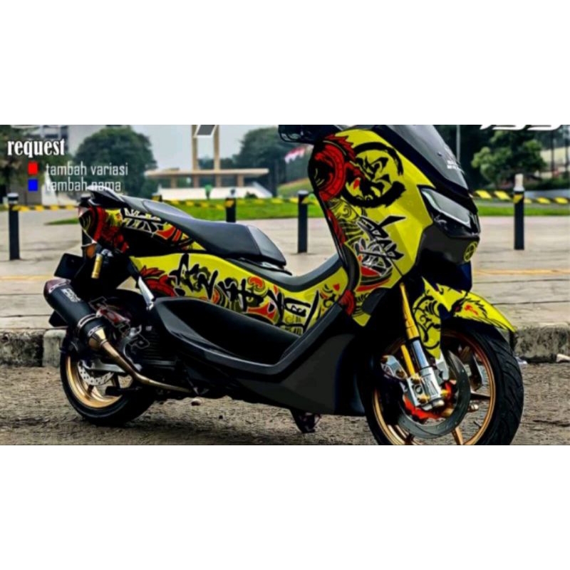 stiker decal motor new nmax full body motif kanji jepang